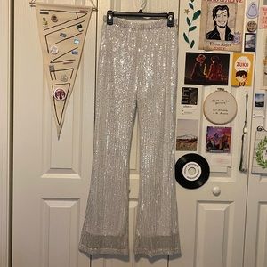 Silver Sequined Pants